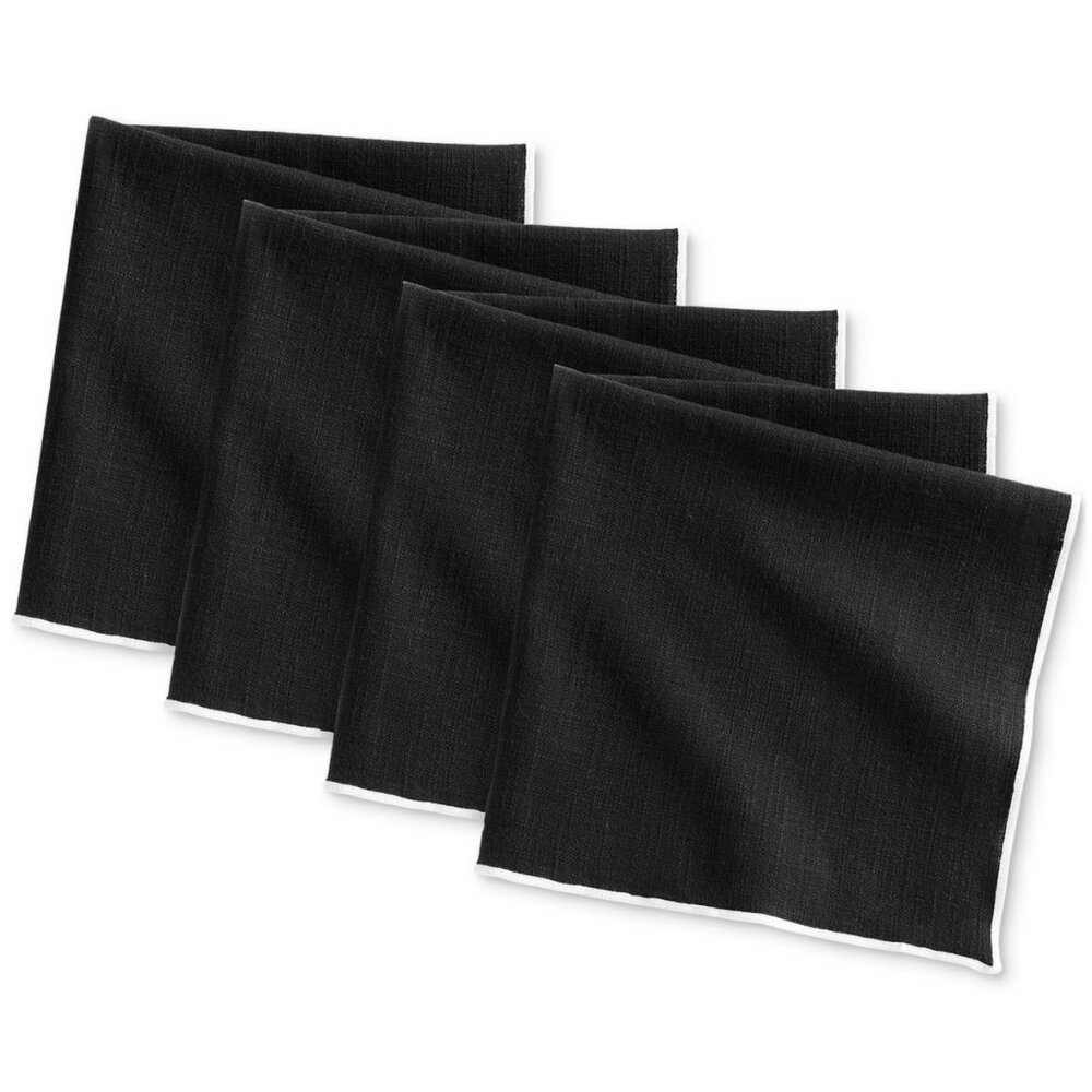 Villeroy & Boch Manufacture Rock Napkins, Set of 4 - Black/white